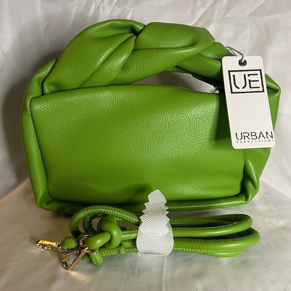 Urban Expressions Zoelle Citron Green Braided Handle Crossbody Purse - Picture 10 of 16
